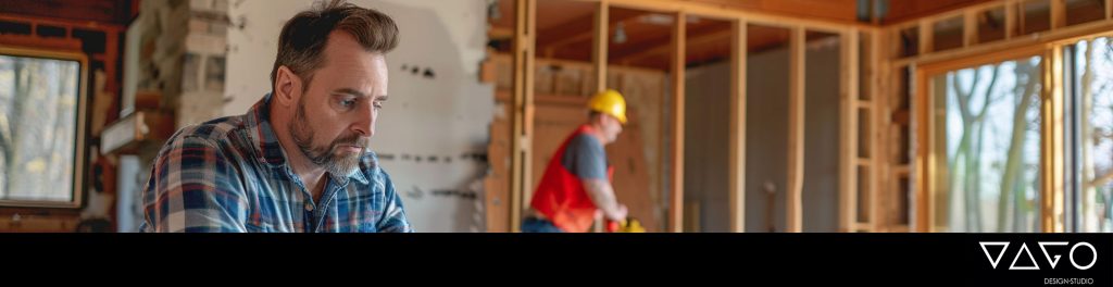 Contractor reading violation letter on construction site